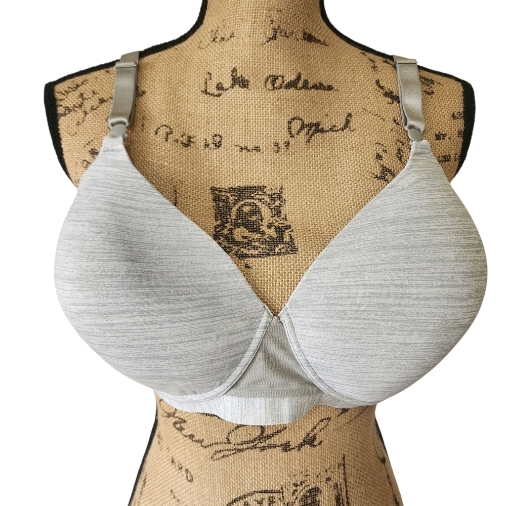 Hanes Gray/Silver Full-Coverage Bra with Soft Molded Cups - 2XL - Picture 2 of 6